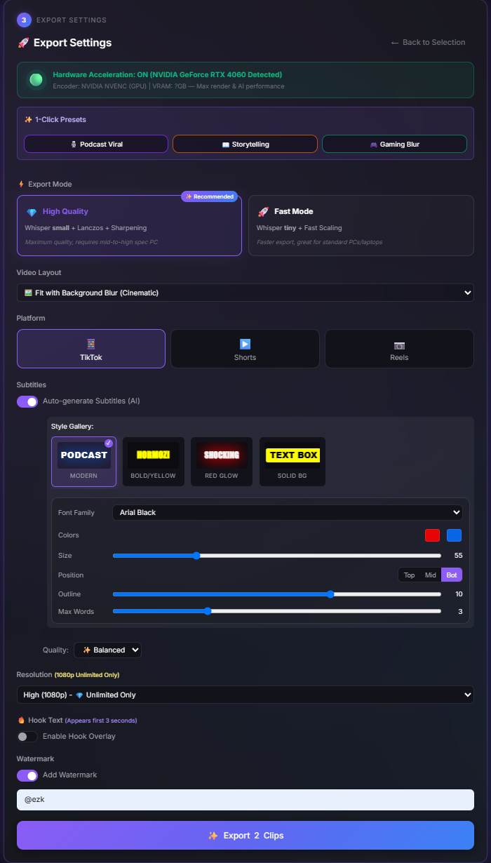 EZClips Interface 2